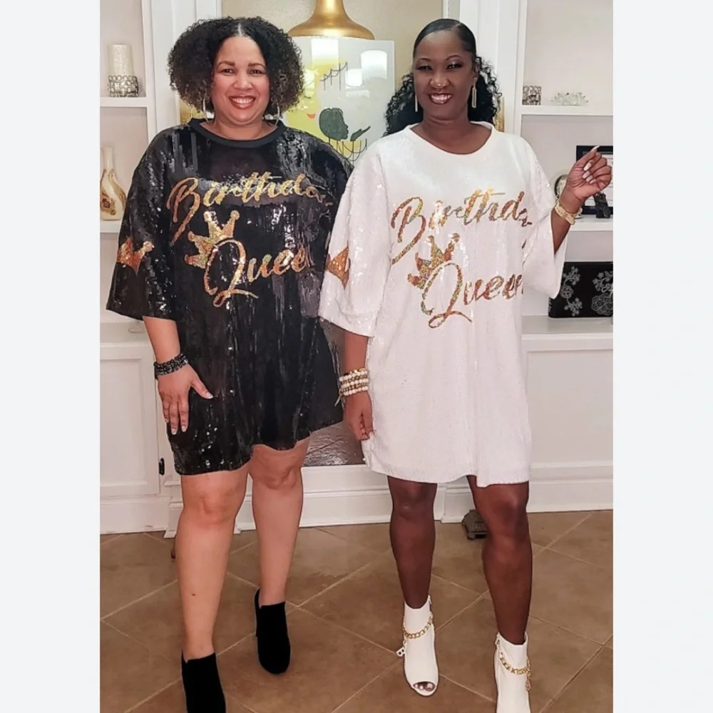 NWOT Birthday Queen Sequin Dress - Picture 2 of 8